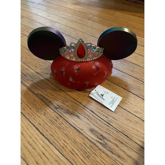 Elena Of Avalor Red Disney Mickey Ear Hat Youth Tiara Crown Jewels Chin Strap - Picture 1 of 5